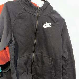 Nike Boys TCH FLC FZ, Black/White, XL